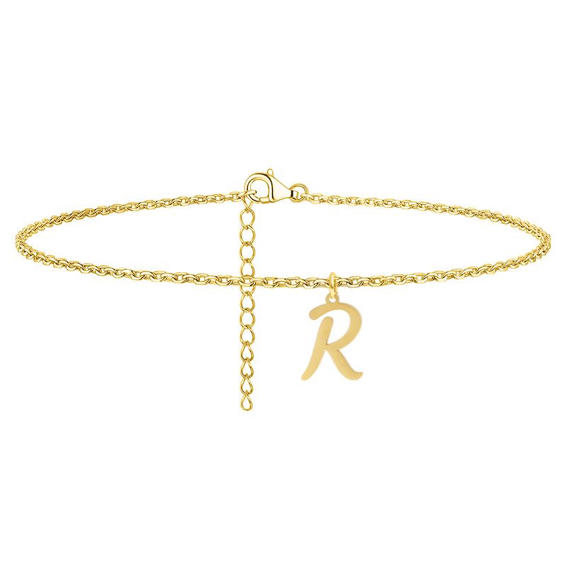 Style Simple Lettre Acier Inoxydable Femmes Bracelet De Cheville