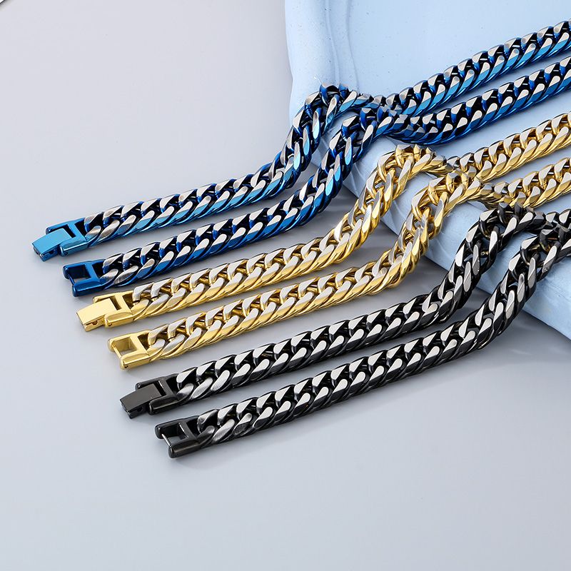 Titanium Steel 18K Gold Plated Simple Style Solid Color Bracelets Necklace