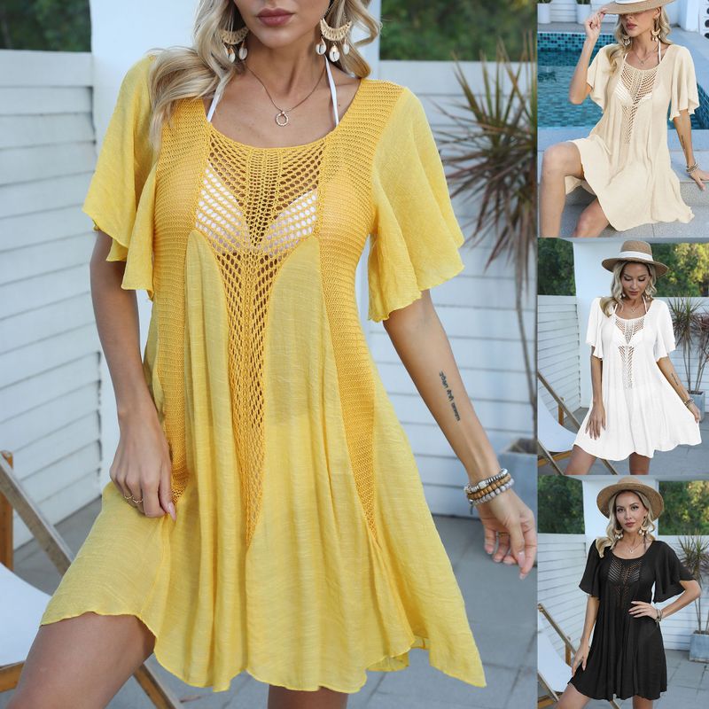 Women's Solid Color Beach Classic Style Cover Ups