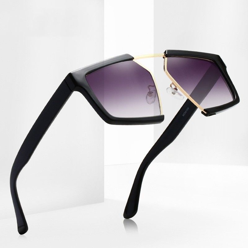 Estilo Simple Color Sólido Ordenador Personal Espejo De Forma Especial Fotograma Completo Gafas De Sol Mujer