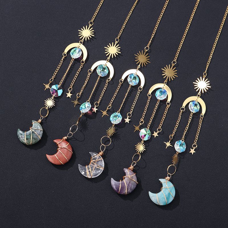 Simple Style Moon Crystal Pendant Artificial Decorations