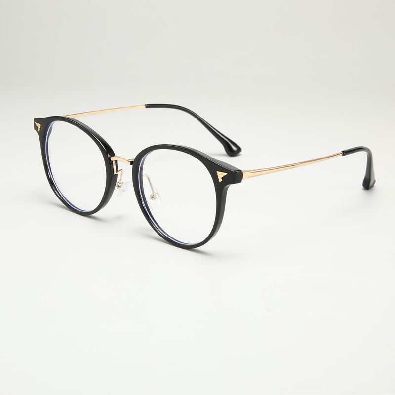 Elegant Simple Style Solid Color Ac Oval Frame Full Frame Optical Glasses