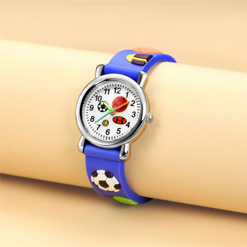 Cartoon Style Ball Basketball Football Buckle Quartz Kids Watches