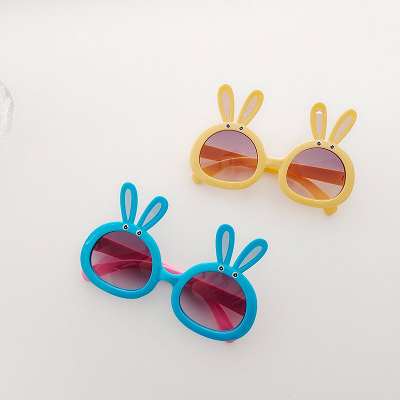 Cute Vacation Rabbit Pc Resin Oval Frame Full Frame Kids Sunglasses