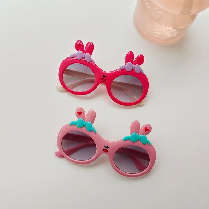 Cartoon Style Sweet Rabbit Pc Resin Oval Frame Full Frame Kids Sunglasses
