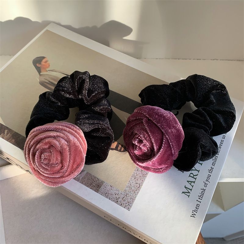 Women's Elegant Retro Romantic Rose Cloth Hair Tie