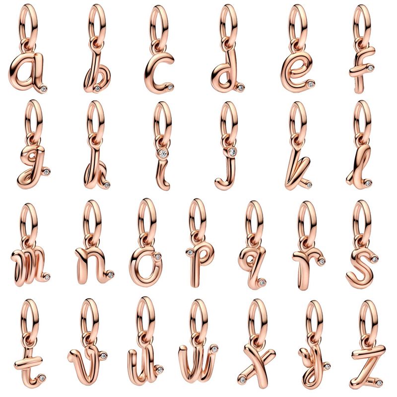 1 Piece Copper Zircon Letter Pendant