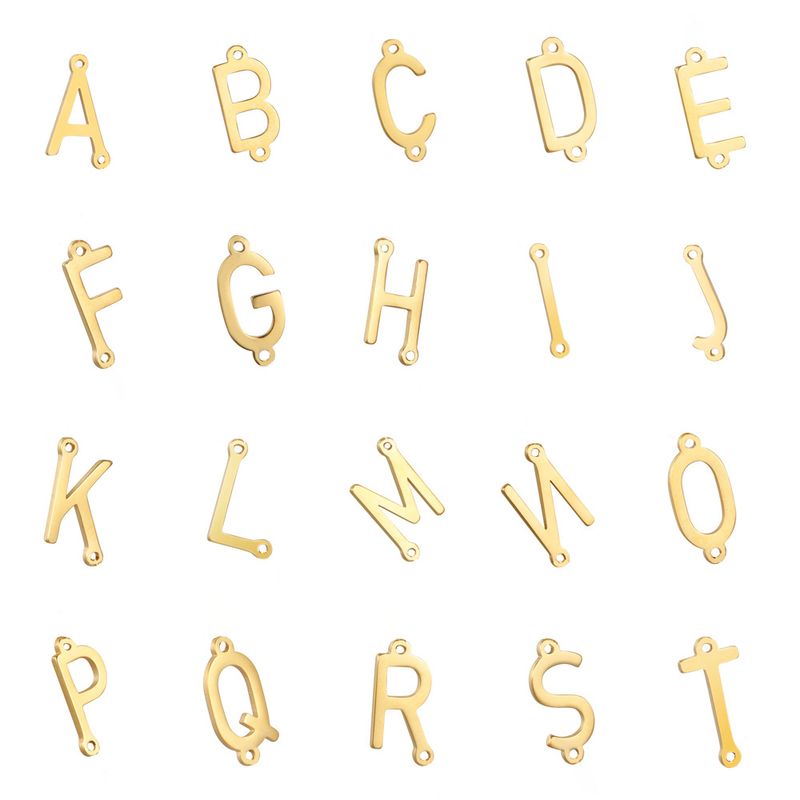 1 Piece Stainless Steel Letter Beads