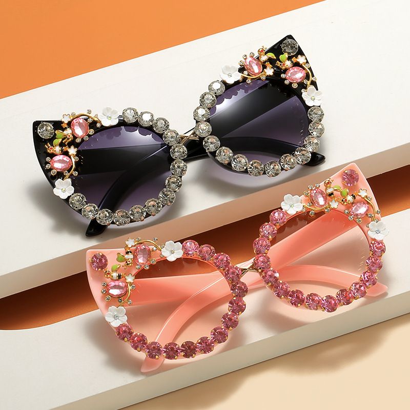 Elegant Cute Flower Pc Cat Eye Full Frame Women's Sunglasses
