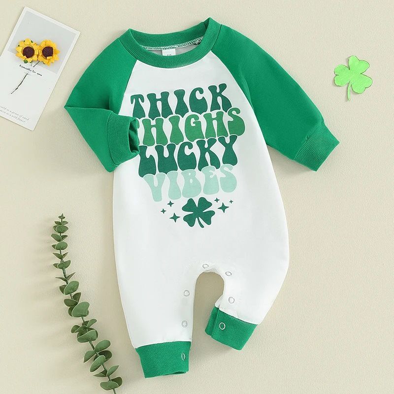 Cute Four Leaf Clover Polyester Jumpsuits