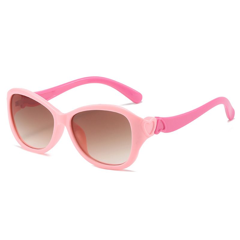 Süß Einfacher Stil Farbblock Pc Ovaler Rahmen Vollbild Kinder Sonnenbrille