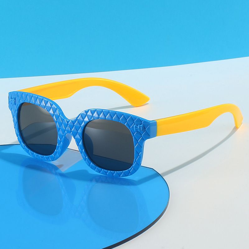 Lässig Einfacher Stil Plaid Pc Quadrat Vollbild Kinder Sonnenbrille