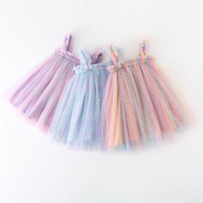 Princess Colorful Star Polyester Girls Dresses