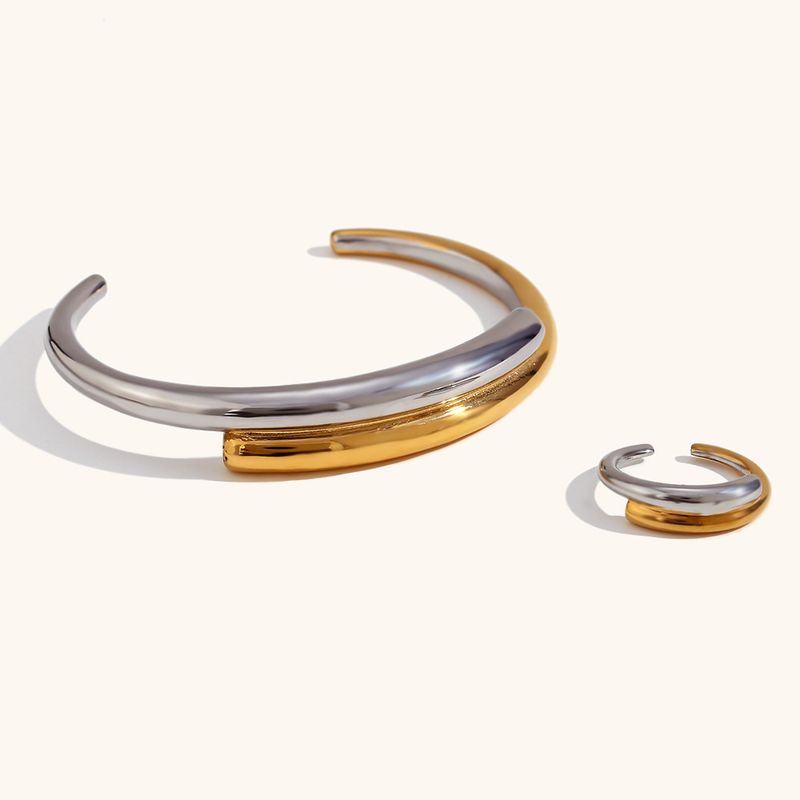 Einfacher Stil Farbblock Rostfreier Stahl Ringe Armbänder 1 Stück