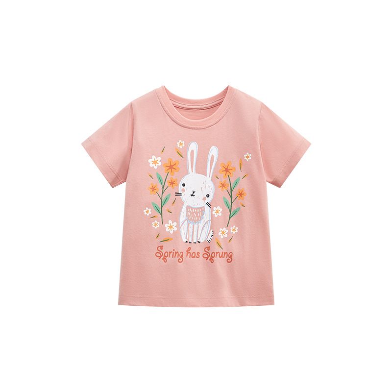 Simple Style Animal Cartoon Cotton T-shirts & Blouses