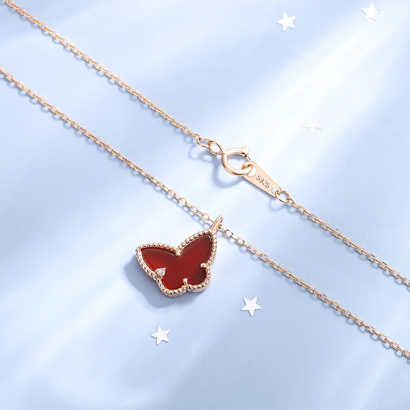 Sterling Silver Sweet Butterfly Plating Pendant Necklace