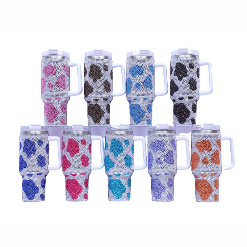 Pastoral Multicolor Cow Pattern Stainless Steel Water Bottles 1 Piece