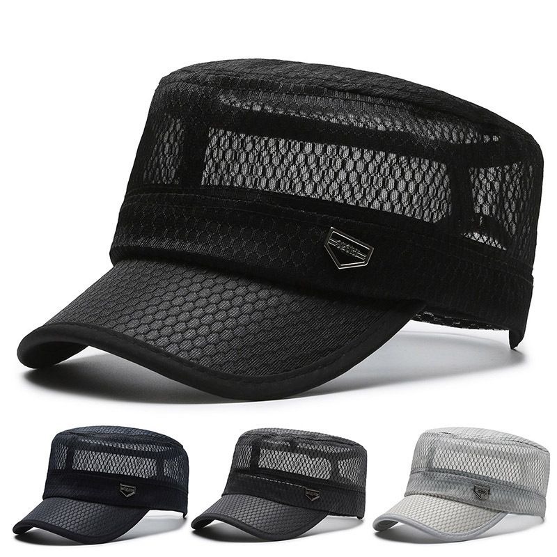 Unisex Simple Style Solid Color Hollow Out Curved Eaves Baseball Cap