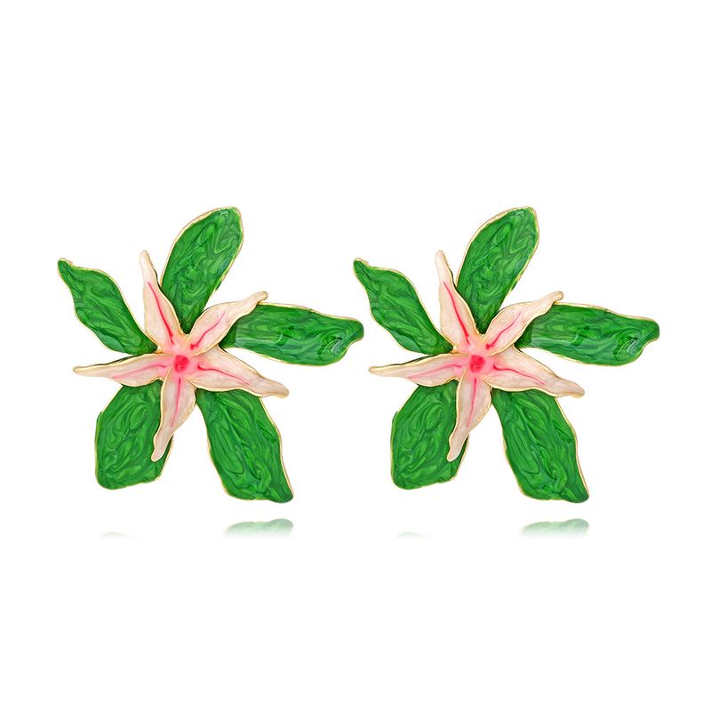 1 Paar Lässig Blume Emaille Zinklegierung Ohrstecker