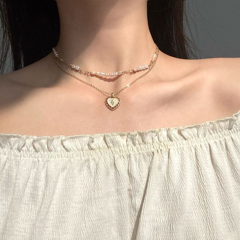 Casual Heart Shape Alloy Women's Layered Necklaces