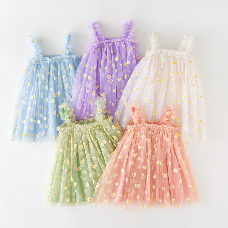 Princess Printing Polyacrylonitrile Fiber Girls Dresses