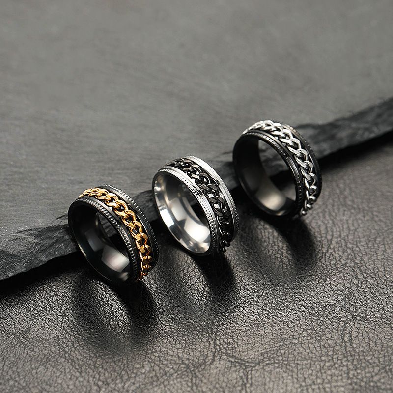 Casual Geometric Titanium Steel Plating Unisex Rings