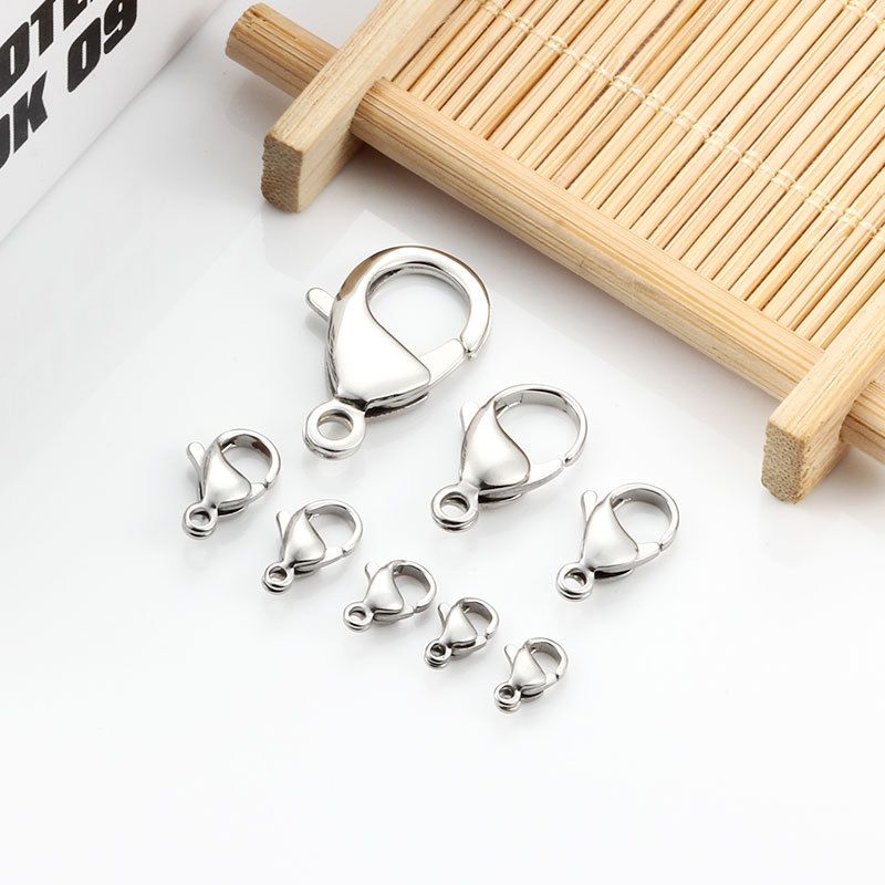 10 PCS/Package Stainless Steel Solid Color Polished Lobster Clasp