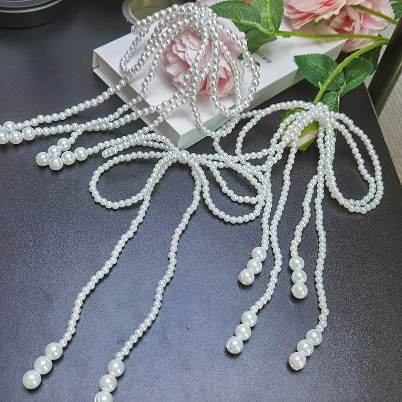 1 Piece Imitation Pearl Bow Knot Polished Accessory Material