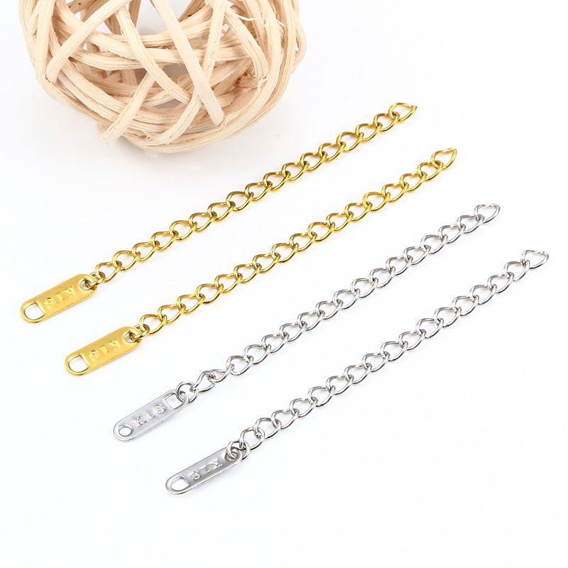10 PCS/Package Stainless Steel Solid Color Extension Chain