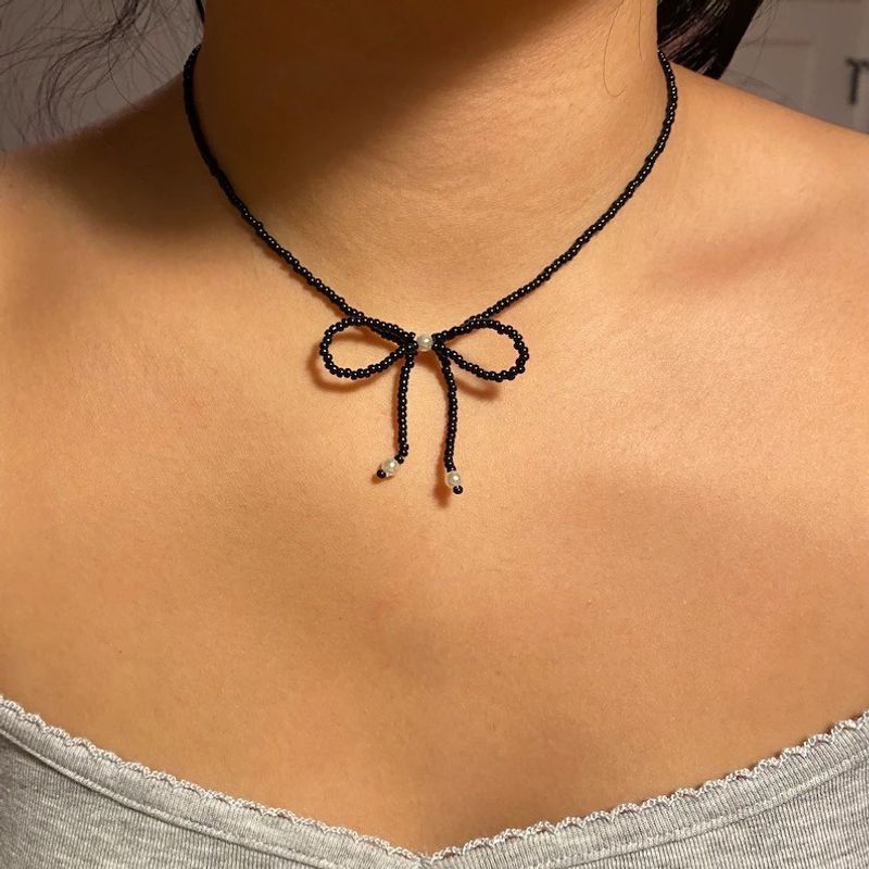 Sweet Bow Knot Seed Bead Women's Choker