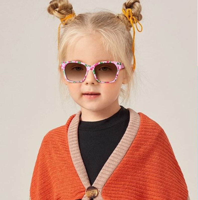 Lindo Dulce Floral Ditsy Ordenador Personal Cuadrado Fotograma Completo Gafas De Sol Para Niños