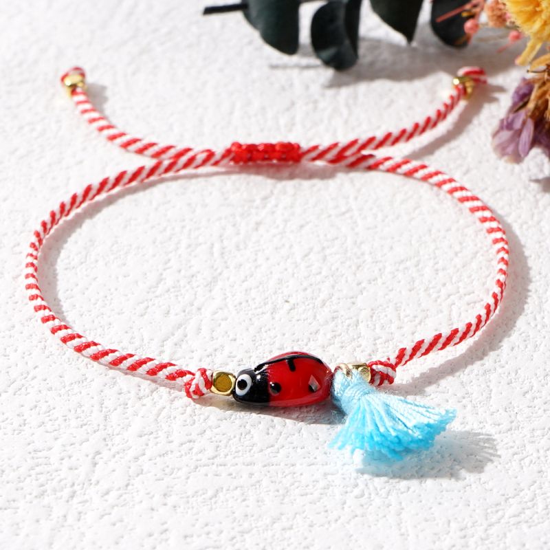 Simple Style Insect Cotton Glass Copper Plating Braid Unisex Drawstring Bracelets