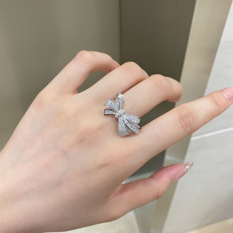 Sterling Silver Elegant Sweet Bow Knot Rings