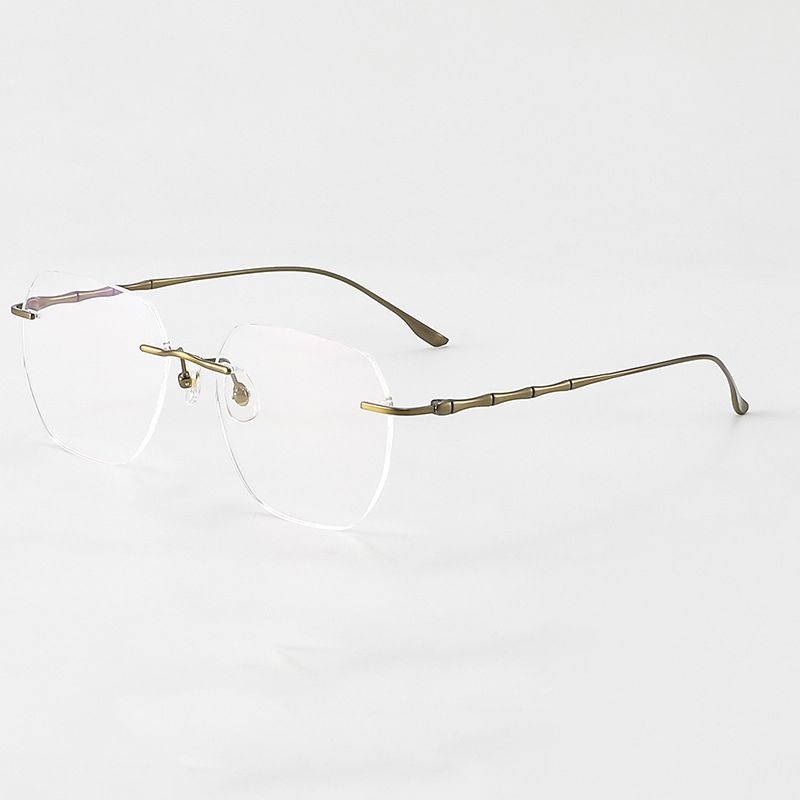 Elegant Simple Style Solid Color Pc Polygon Frameless Optical Glasses