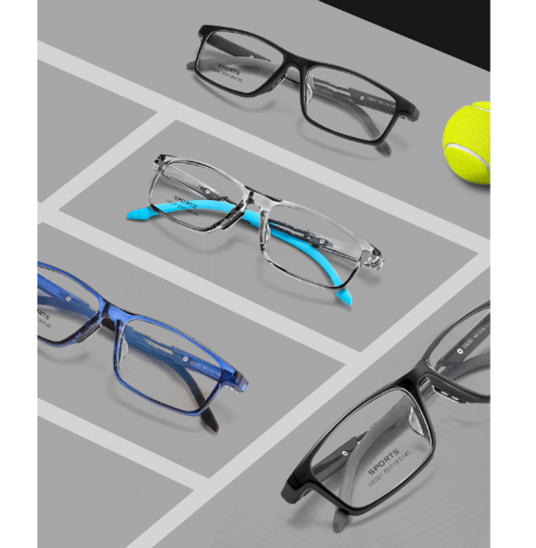 Simple Style Sports Solid Color Resin Square Full Frame Optical Glasses