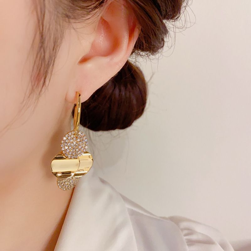1 Pair Simple Style Geometric Alloy Rhinestones Drop Earrings