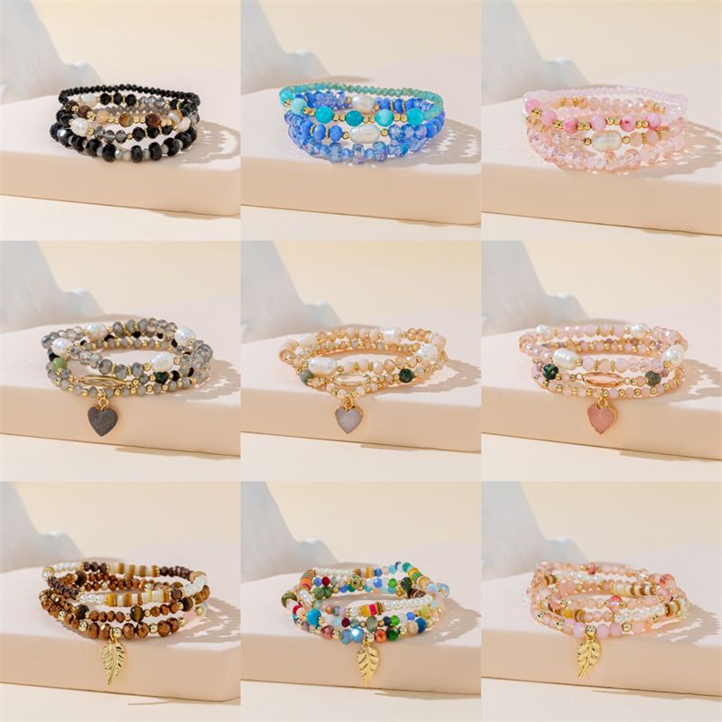 Simple Style Classic Style Color Block Artificial Crystal Beaded Women's Bracelets