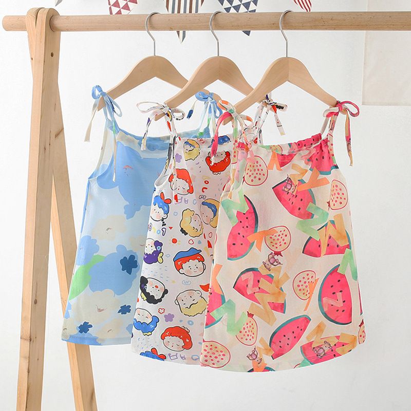 Cute Cartoon Abstract Polyester Girls Dresses