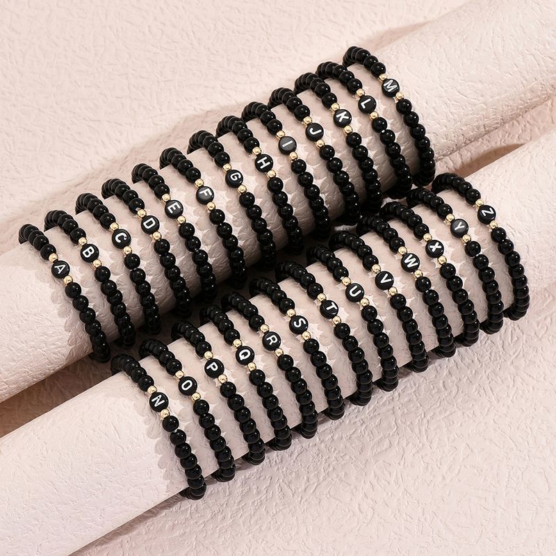 Simple Style Letter Resin Beaded Women's Bracelets