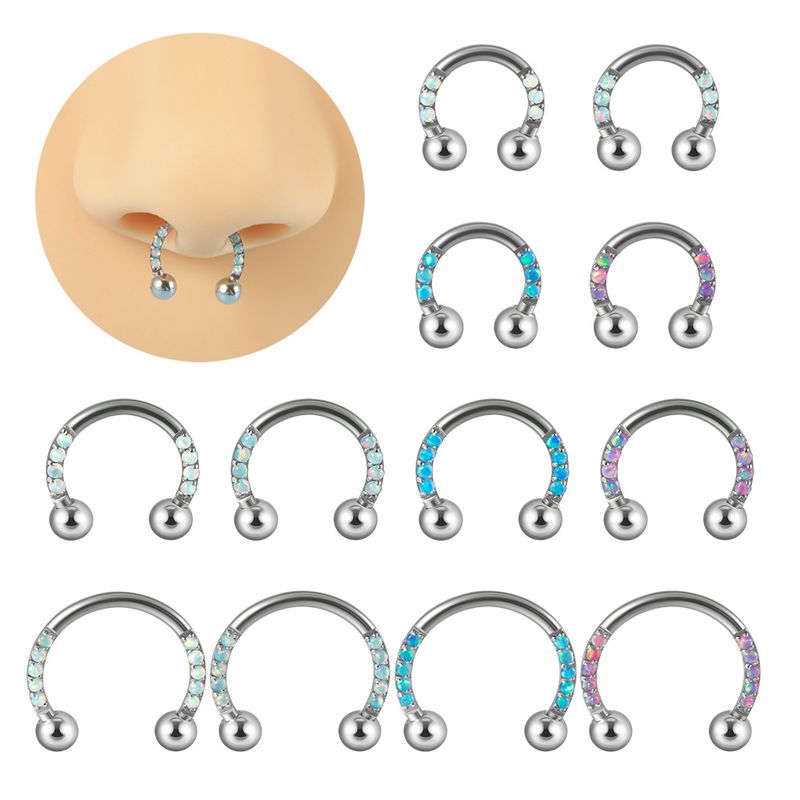 2 Pièces Anneaux De Nez Et Goujons Dame Forme En U Acier Inoxydable Polissage Piercing Au Nez