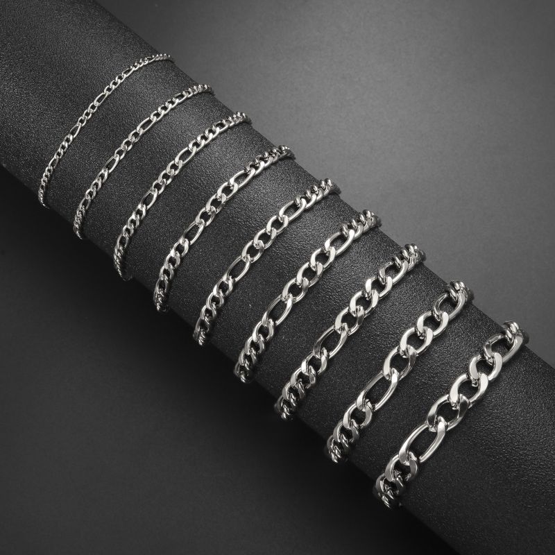 Simple Style Geometric Stainless Steel Plating Unisex Bracelets