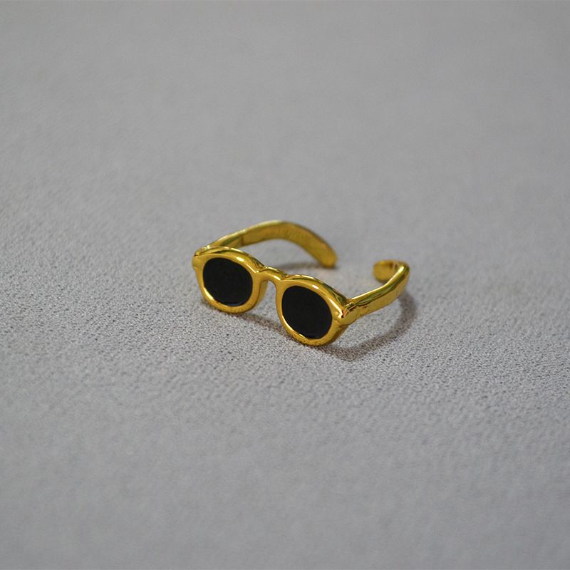Wholesale Hip-Hop Glasses Copper Gold Plated Open Rings