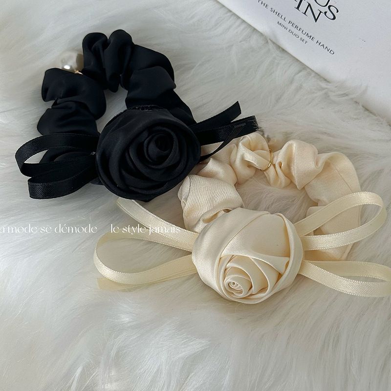Women's Elegant Simple Style Rose Cloth Hair Tie