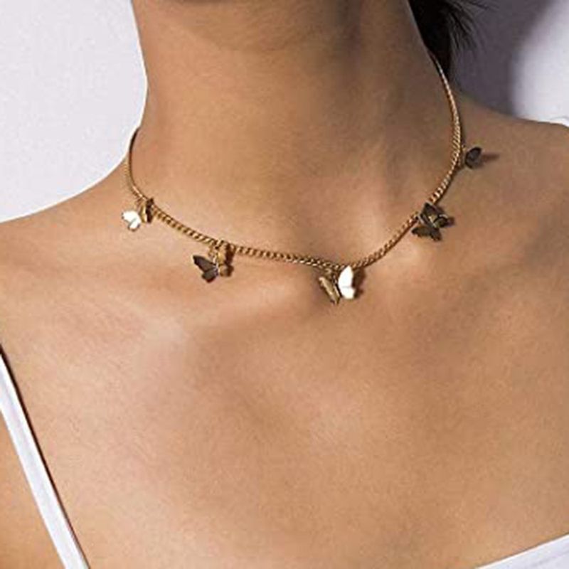 Rostfreier Stahl Vergoldet Einfacher Stil Stern Schmetterling Keine Halskette