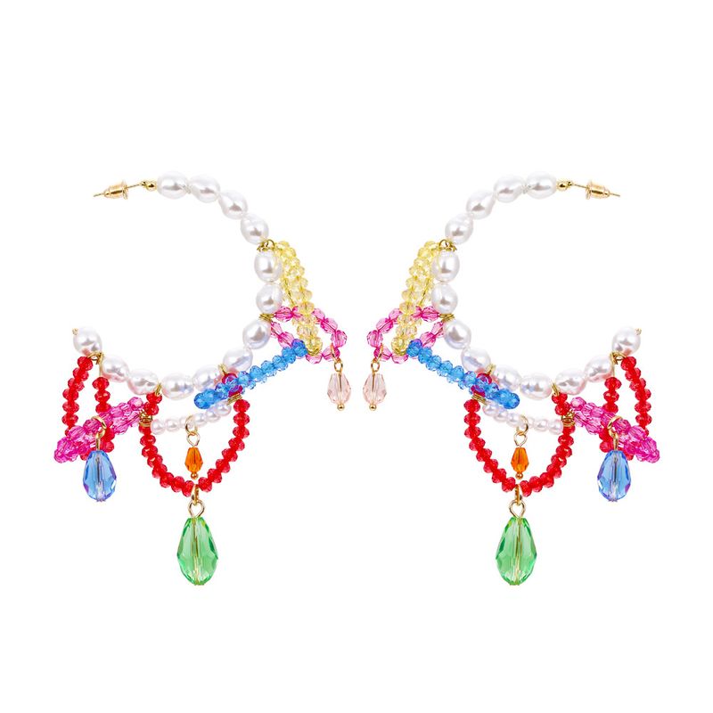 1 Paar Elegant Ferien Geometrisch Perlen Künstliche Perle Harz Metall Ohrringe