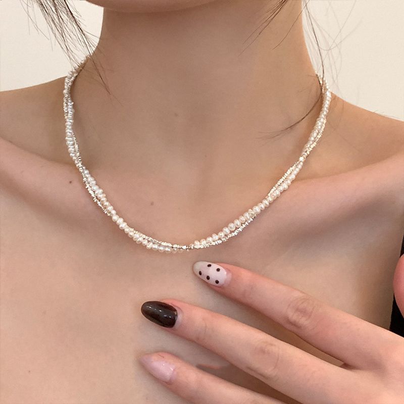 Glas Kupfer Retro Geometrisch Perlen Überzug Halskette
