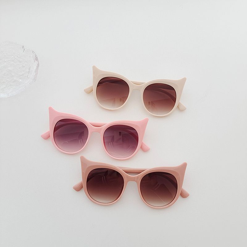 Cartoon Style Solid Color Pc Resin Round Frame Full Frame Kids Sunglasses