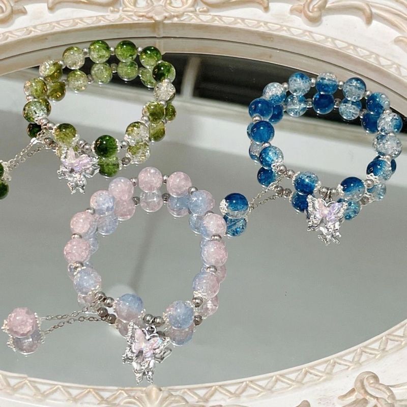 IG Style Fairy Style Sweet Butterfly Beaded Alloy Beaded Women's Bracelets