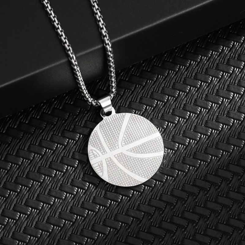 Simple Style Basketball Stainless Steel Unisex Pendant Necklace