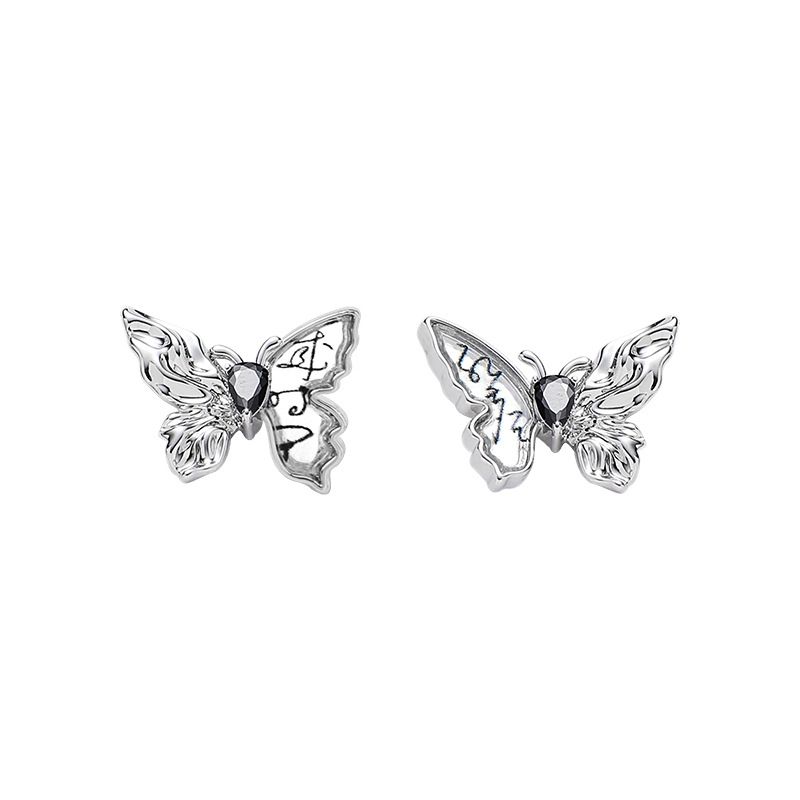 1 Pair Casual Sweet Butterfly Plating Glass Copper Ear Studs